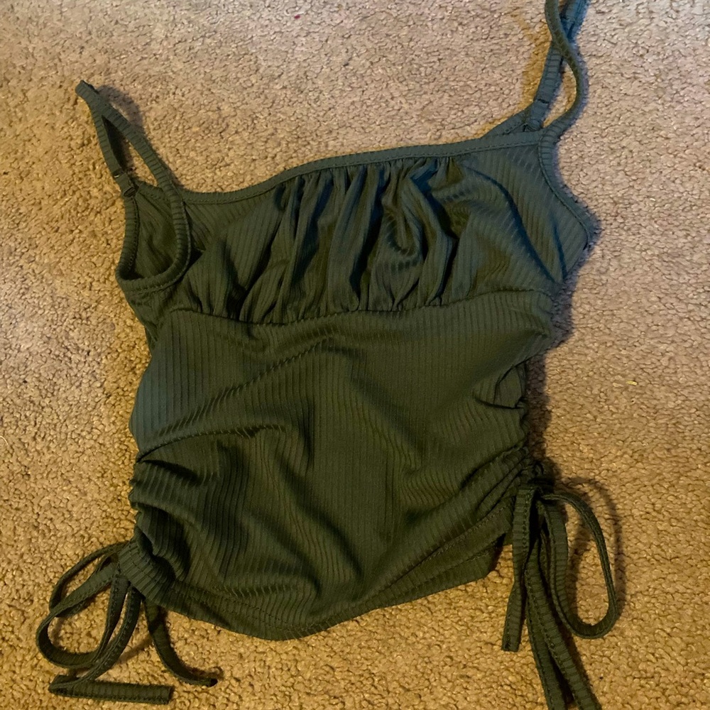 Olive green crop top